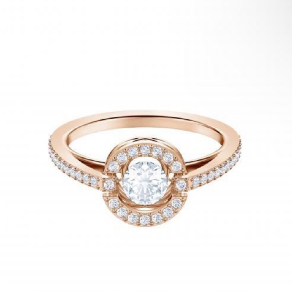 Swarovski rose gold dancing ring